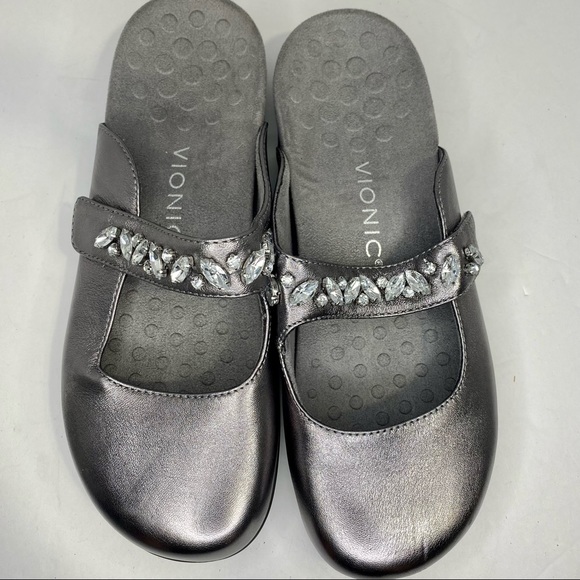Vionic “Jenelle” Pewter Metallic Leather Mule - Women’s size 8 - Picture 4 of 6